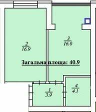 1-комнатная 40.9 м² в ЖК Дмитровский от 15 500 грн/м², с. Дмитровка
