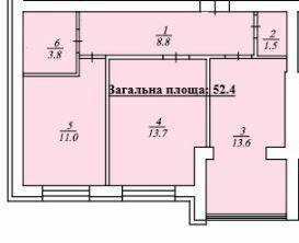 2-комнатная 52.4 м² в ЖК Дмитровский от 15 500 грн/м², с. Дмитровка