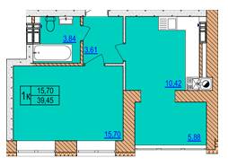 1-кімнатна 39.45 м² в ЖК AGAM від 30 000 грн/м², с. Крюківщина