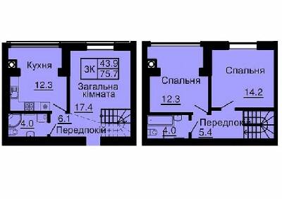 Двухуровневая 75.7 м² в ЖК Sofia Nova от 35 000 грн/м², с. Новоселки