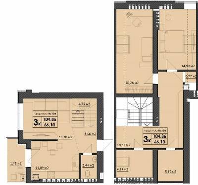 Двухуровневая 104.86 м² в ЖК Park Residence от 25 200 грн/м², с. Софиевская Борщаговка