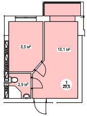 1-кімнатна 29.5 м² в ЖК Нова Данія від 22 500 грн/м², с. Софіївська Борщагівка