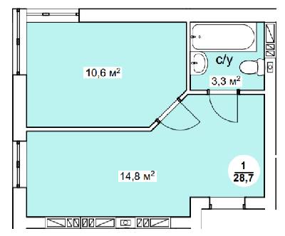 1-кімнатна 28.7 м² в ЖК Нова Данія від 22 500 грн/м², с. Софіївська Борщагівка