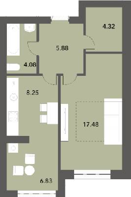 1-кімнатна 46.84 м² в ЖК Софіївські Липки від 25 500 грн/м², с. Софіївська Борщагівка