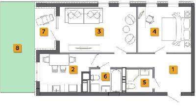2-кімнатна 61.08 м² в ЖК Basa city від 26 000 грн/м², с. Ходосівка