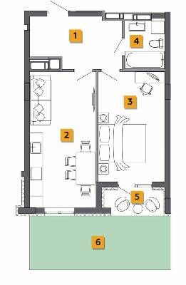 1-кімнатна 49.62 м² в ЖК Basa city від 28 500 грн/м², с. Ходосівка
