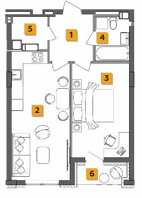 1-кімнатна 50 м² в ЖК Basa city від 28 500 грн/м², с. Ходосівка