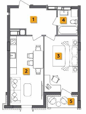 1-кімнатна 50.25 м² в ЖК Basa city від 26 000 грн/м², с. Ходосівка