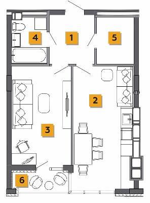 1-кімнатна 50.42 м² в ЖК Basa city від 26 000 грн/м², с. Ходосівка