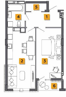 1-кімнатна 54.97 м² в ЖК Basa city від 26 000 грн/м², с. Ходосівка