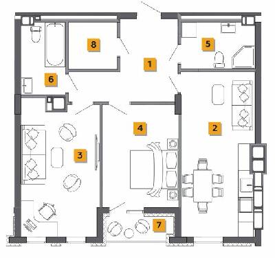 2-кімнатна 76.4 м² в ЖК Basa city від 34 000 грн/м², с. Ходосівка