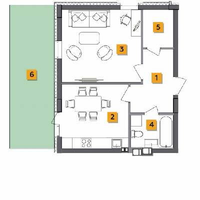 1-кімнатна 46.76 м² в ЖК Basa city від 28 500 грн/м², с. Ходосівка