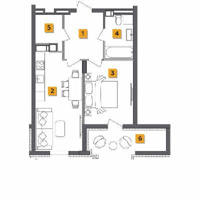 1-кімнатна 48.76 м² в ЖК Basa city від 28 500 грн/м², с. Ходосівка