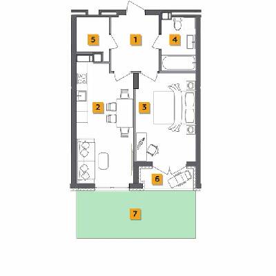 1-кімнатна 49.43 м² в ЖК Basa city від 28 500 грн/м², с. Ходосівка