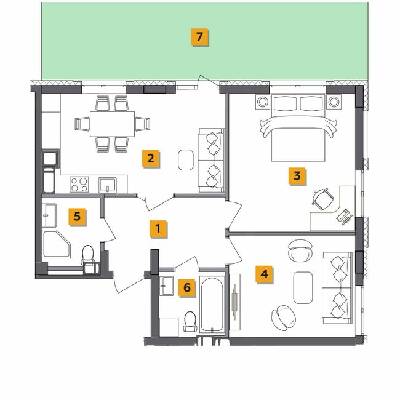 2-кімнатна 65.9 м² в ЖК Basa city від 34 000 грн/м², с. Ходосівка