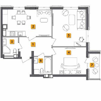 2-кімнатна 67.84 м² в ЖК Basa city від 34 000 грн/м², с. Ходосівка