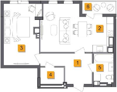 1-кімнатна 54.26 м² в ЖК Basa city від 26 000 грн/м², с. Ходосівка
