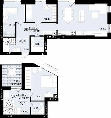 Дворівнева 101.58 м² в ЖК City Lake від 19 500 грн/м², с. Шевченкове