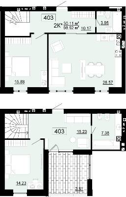 Дворівнева 98.92 м² в ЖК City Lake від 17 500 грн/м², с. Шевченкове