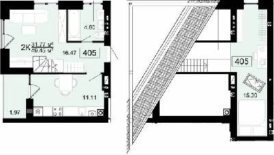 Дворівнева 49.45 м² в ЖК City Lake від 17 500 грн/м², с. Шевченкове