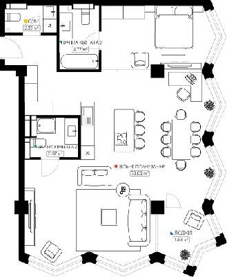 2-комнатная 88.87 м² в ЖК KYIVPROEKT City Space от 115 953 грн/м², Киев