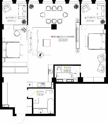 3-комнатная 120.02 м² в ЖК KYIVPROEKT City Space от 83 165 грн/м², Киев