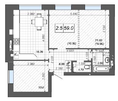 2-комнатная 59 м² в ЖК Новые Метры Center от 25 500 грн/м², г. Ирпень