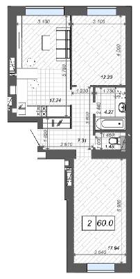 2-комнатная 60 м² в ЖК Новые Метры Center от 25 500 грн/м², г. Ирпень