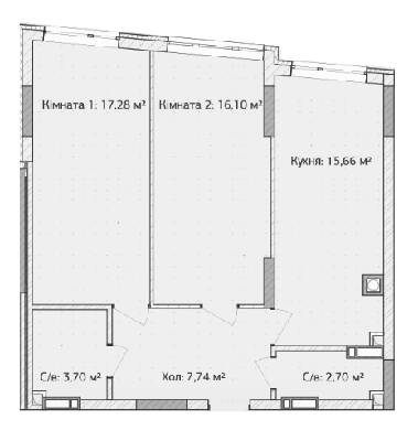 2-комнатная 63.18 м² в ЖК Синергия 3+ от 21 300 грн/м², г. Ирпень