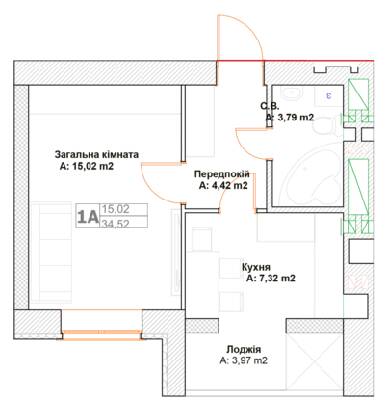 1-кімнатна 34.52 м² в ЖК Фортуна-2 від 20 500 грн/м², м. Ірпінь