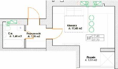 Студія 27.7 м² в ЖК Фортуна-2 від 20 500 грн/м², м. Ірпінь