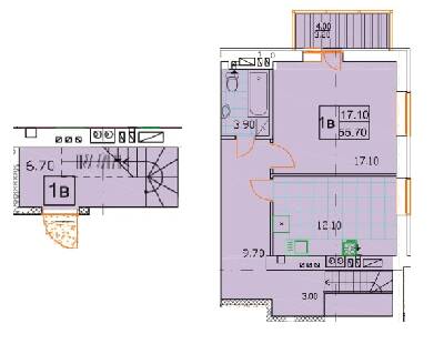 Дворівнева 55.7 м² в ЖК Сонячна Оселя від 20 000 грн/м², м. Буча