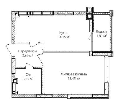 1-кімнатна 38.78 м² в ЖК Синергія Сіті від 22 000 грн/м², м. Ірпінь