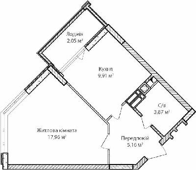 1-кімнатна 39.95 м² в ЖК Синергія Сіті від 22 000 грн/м², м. Ірпінь