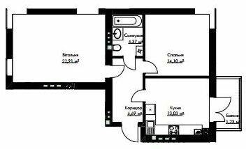 2-кімнатна 62.33 м² в ЖК Cherry House від 13 500 грн/м², смт Гостомель