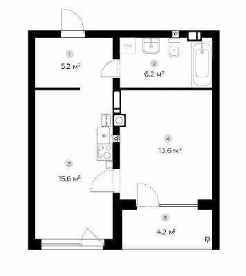 1-кімнатна 42.7 м² в ЖК PARKTOWN від 22 000 грн/м², смт Гостомель