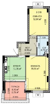 2-кімнатна 56.12 м² в ЖК Найкращий квартал-2 від 23 400 грн/м², смт Гостомель