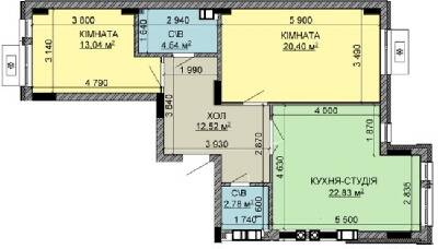 2-кімнатна 76.11 м² в ЖК Найкращий квартал-2 від 21 000 грн/м², смт Гостомель