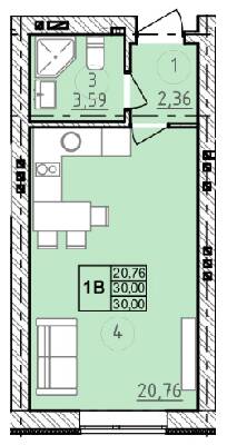 1-кімнатна 30 м² в ЖК Сенсація від 19 750 грн/м², смт Гостомель
