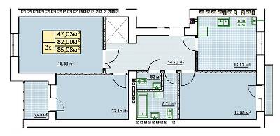 3-комнатная 85.98 м² в ЖК Millennium от 12 400 грн/м², Ивано-Франковск