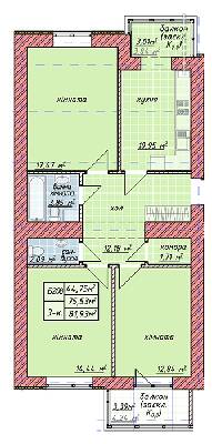 3-комнатная 81.93 м² в ЖК Millennium от 12 800 грн/м², Ивано-Франковск
