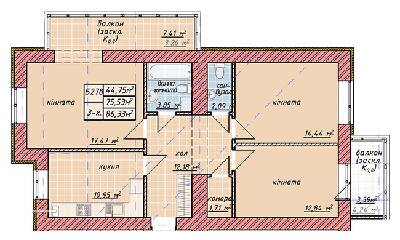 3-комнатная 86.33 м² в ЖК Millennium от 13 800 грн/м², Ивано-Франковск