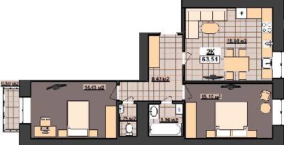 2-кімнатна 63.51 м² в ЖК Гетьманський від 14 200 грн/м², Івано-Франківськ