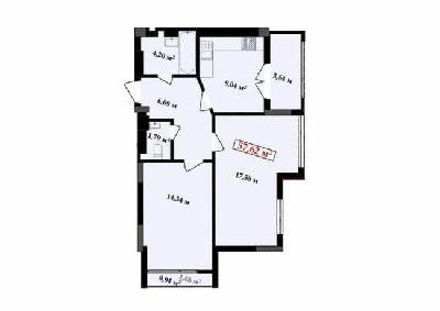 2-кімнатна 57.62 м² в ЖК Імперія від 15 000 грн/м², Івано-Франківськ
