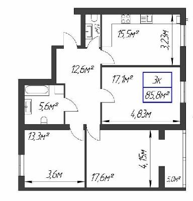 3-кімнатна 85.8 м² в ЖК Паркове містечко від 15 100 грн/м², Івано-Франківськ