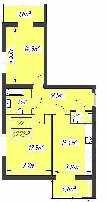 2-кімнатна 67.72 м² в ЖК Паркове містечко від 15 100 грн/м², Івано-Франківськ
