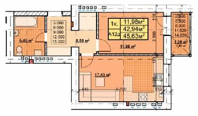 1-кімнатна 45.63 м² в ЖК Паркове містечко від 16 000 грн/м², Івано-Франківськ