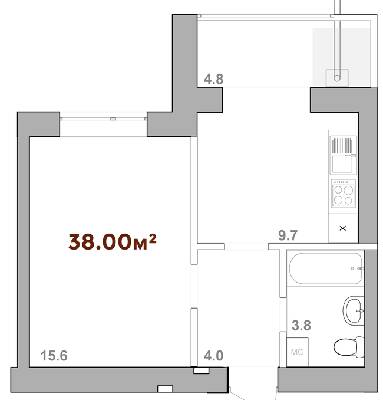 1-комнатная 38 м² в ЖК Опрышевская Слобода от 10 250 грн/м², Ивано-Франковск