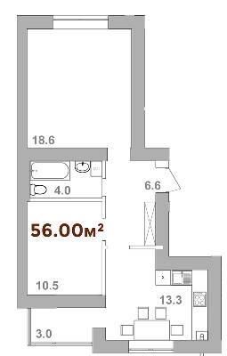 2-комнатная 56 м² в ЖК Опрышевская Слобода от 10 350 грн/м², Ивано-Франковск
