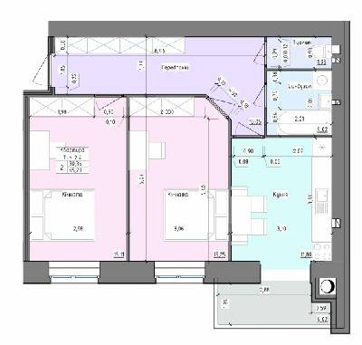 2-комнатная 65.2 м² в ЖК Барви от 13 000 грн/м², Хмельницкий